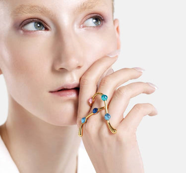 Casa Batlló asymmetric ring in gold