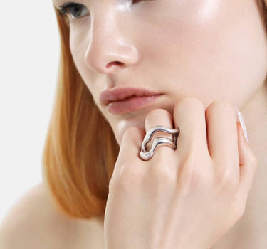 freeform silver ring