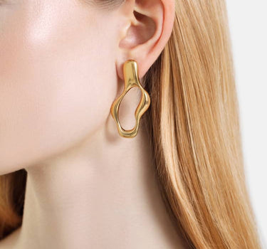 pendientes de aro líquidos de oro