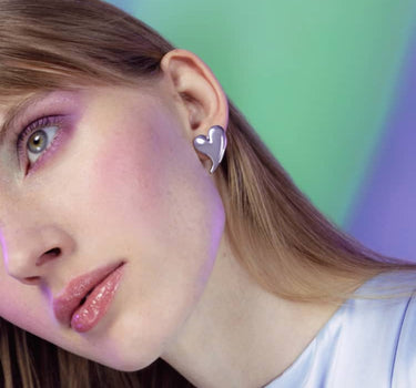 Silver Love Heart Stud Earring