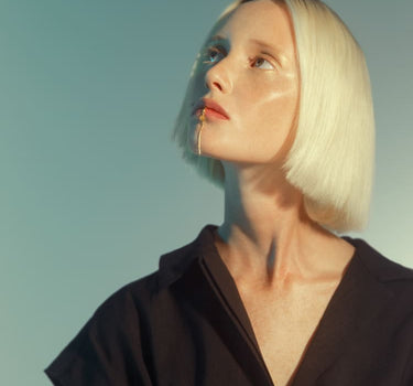 Gold Lip Cuff with Chain