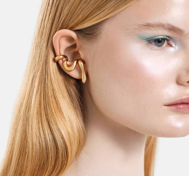 earcuff orgánico infinito de oro