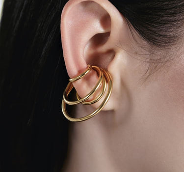 Ear cuff de grandes espirales de oro