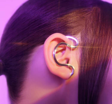 Ear cuff de serpiente de plata