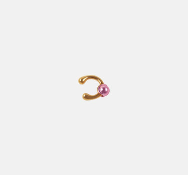 Casa Batlló huggie earcuff in gold and rose