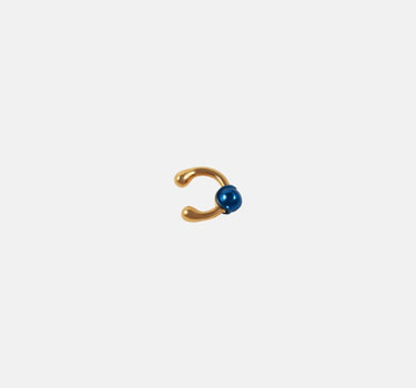 Casa Batlló huggie earcuff in gold and blue