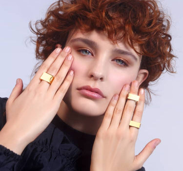 Gold Square Ring