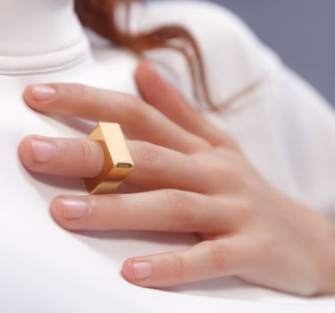Gold Square Ring