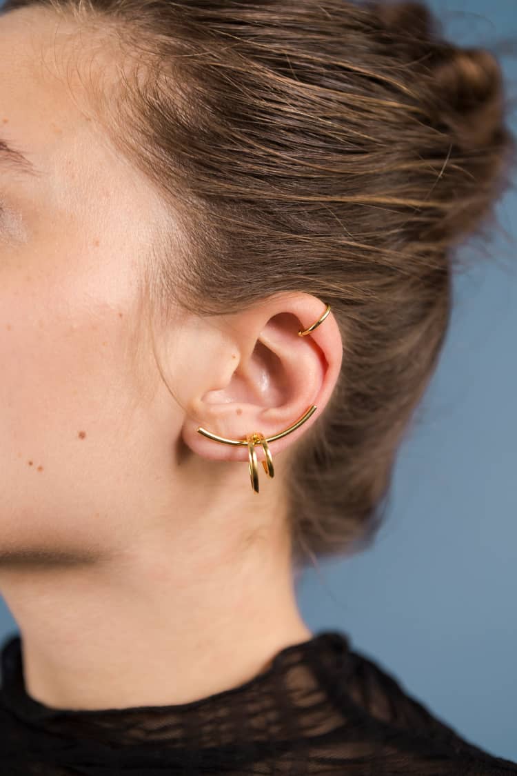 Gold Ear Cuff Jewelry Set