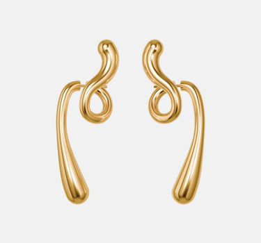 Large Twisted Drop Earrings - gold