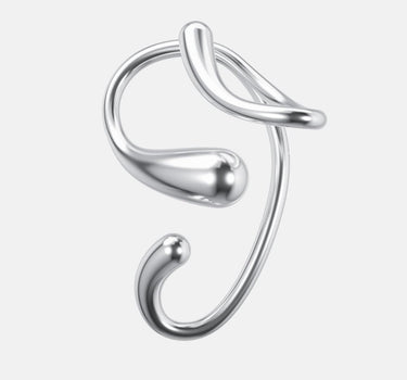 Full Ear Drops Ear Cuff - silver