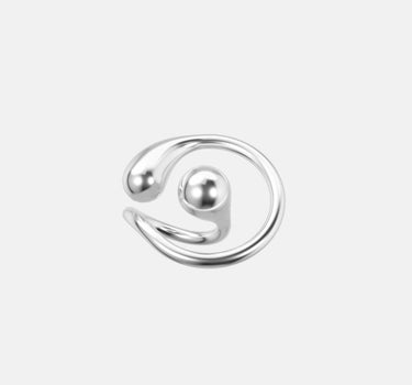 Anillo Drop Circular - Plata