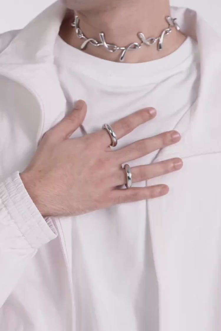 Silver Simple Ring for men
