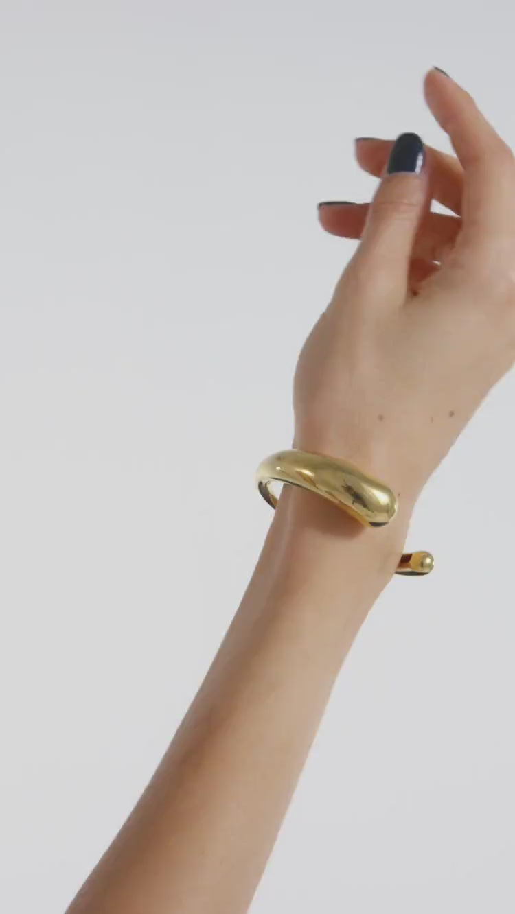 Gold Torque Bangle Bracelet