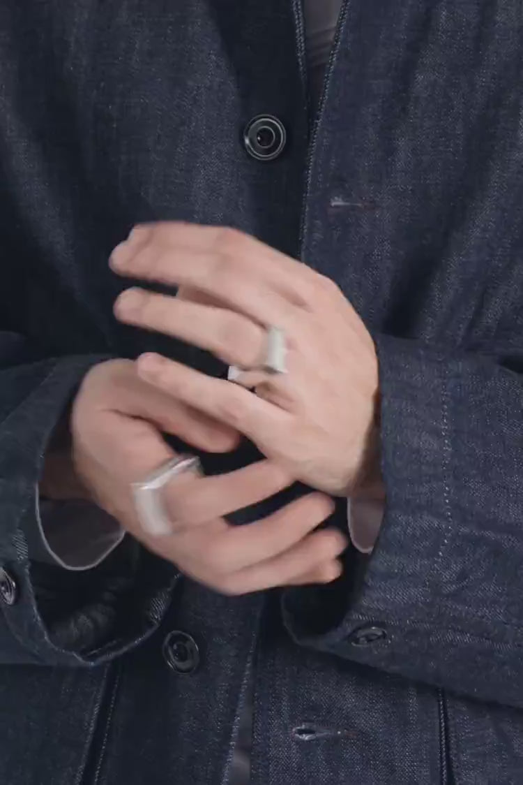 Silver Square Ring for Men