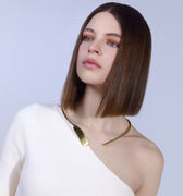 Open collar necklace in 18K gold finish