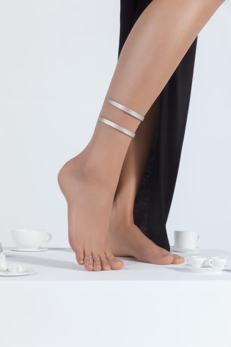 New Anklet with Illusion Toe Ring Attached to Ankle Bracelet Women Crystal  Slave | Wish