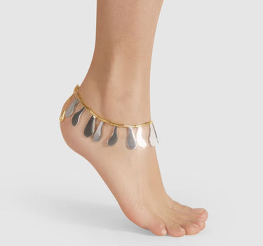 Gold anklet with flowers