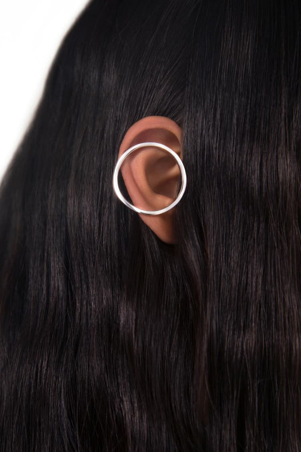 Circular ear cuff in sterling silver