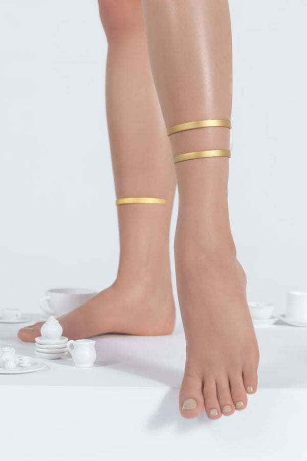 18K Gold cuff anklet