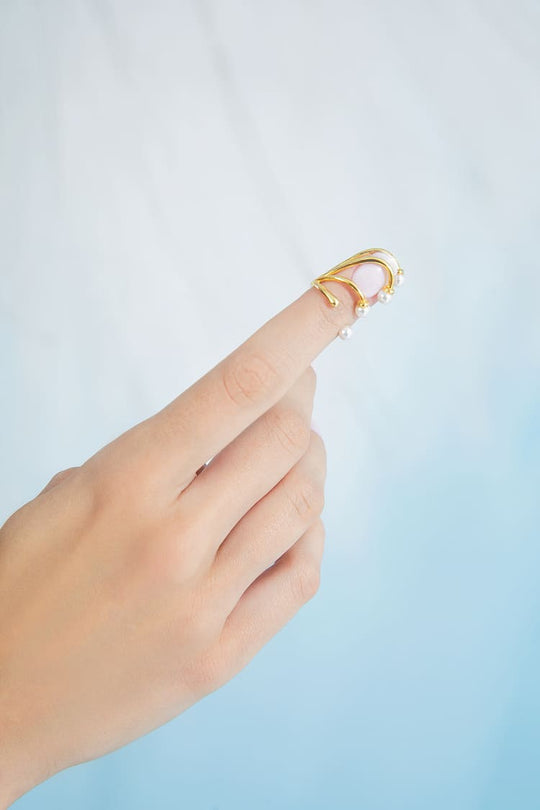 pearl wedding nail ring