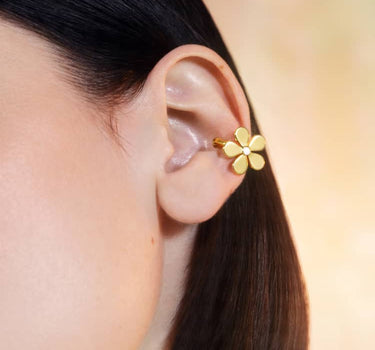 ear cuff flor oro