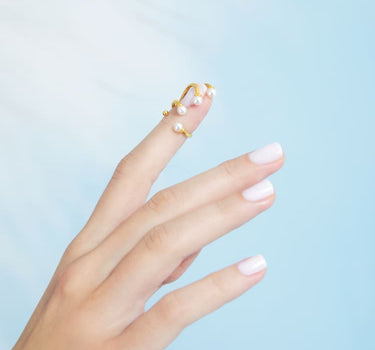 pearl wedding nail ring