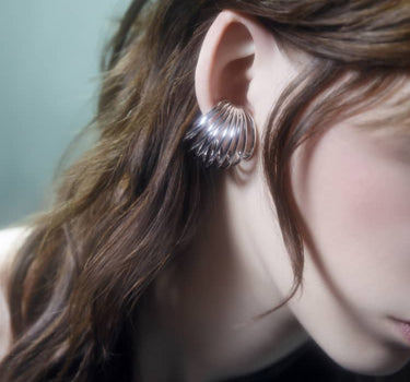 Spiral silver earring