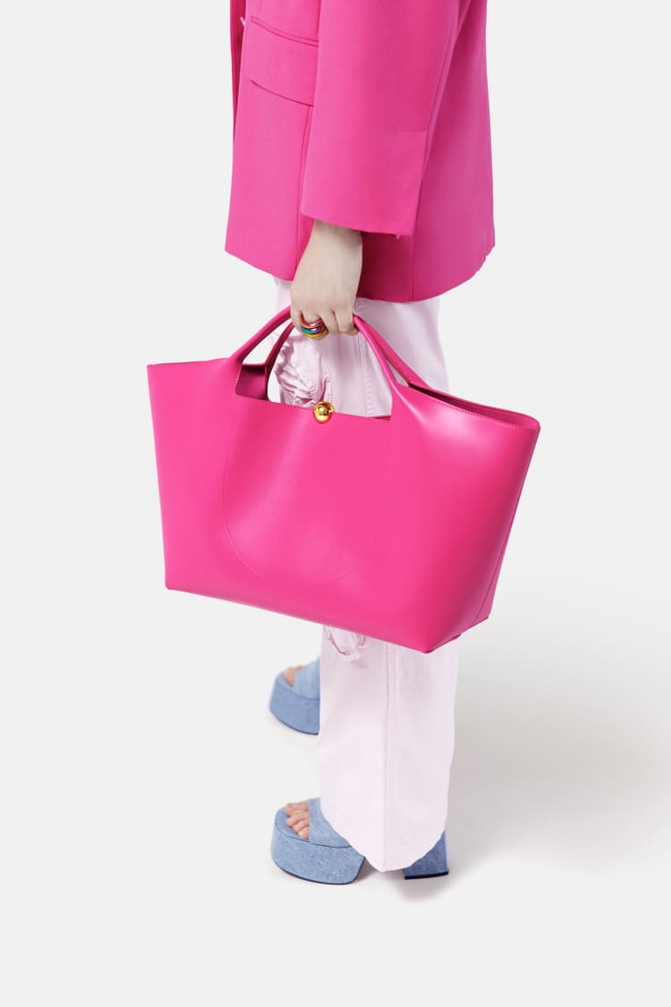 Pink designer 2025 tote bag