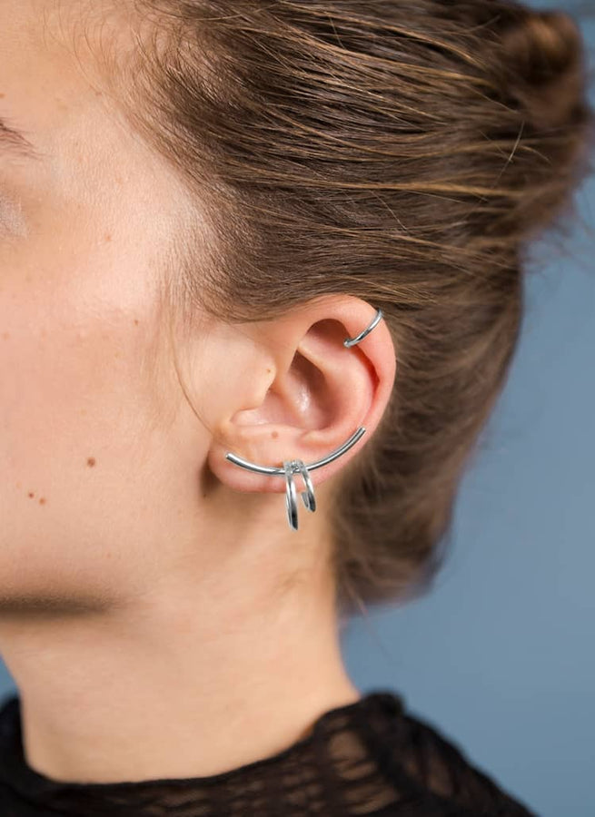 Sustainable silver ear cuff pack 3