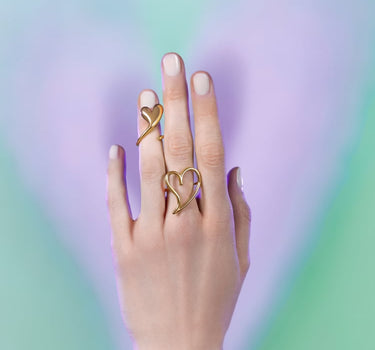 love open heart ring in gold