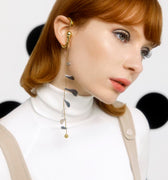 Drop ear cuff with daisy petals