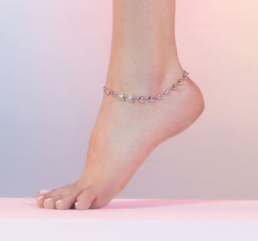 hearts anklet in silver