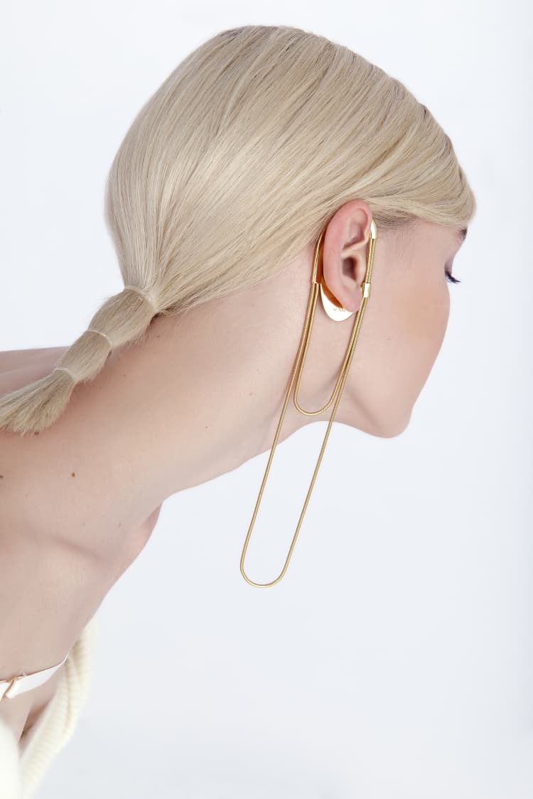 gold chain ear-cuff