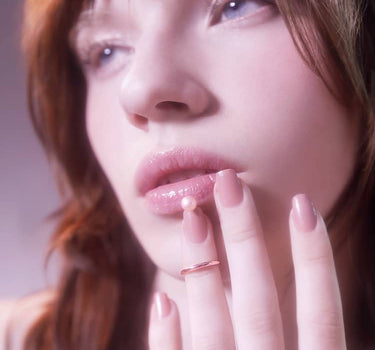 Rose Gold Pearl Nail Ring