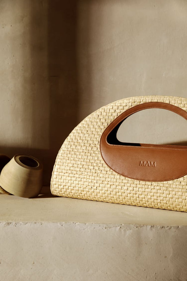 Mam Bags | Nwt Mam Raffia Handbag | Color: Brown/Cream | Size: 41x43x27cm | Pm-90774200's Closet