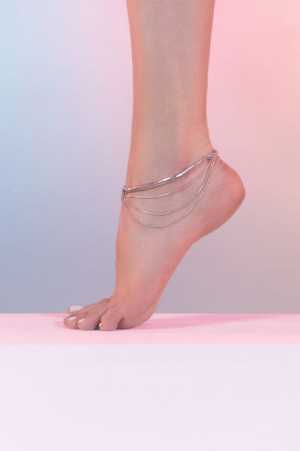 chains anklet in silver