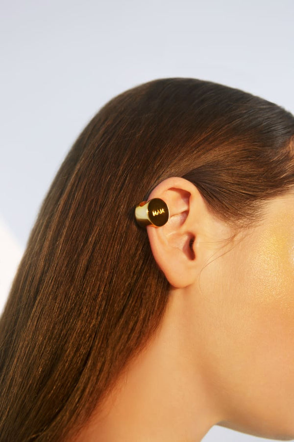 Gold circular ear cuff