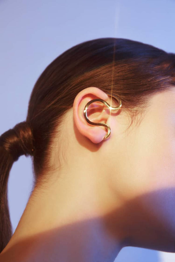 Gold snake ear cuff