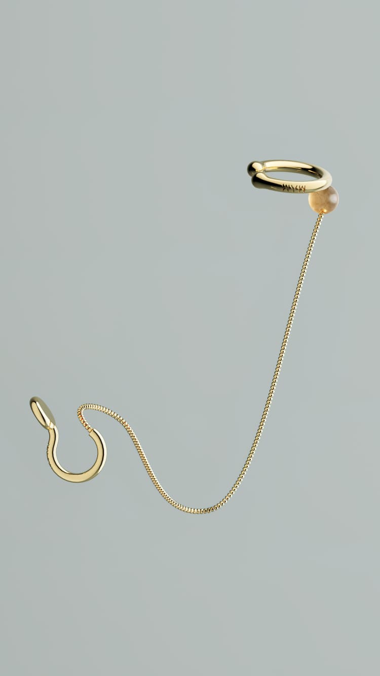 gold chain ear-cuff - MAM