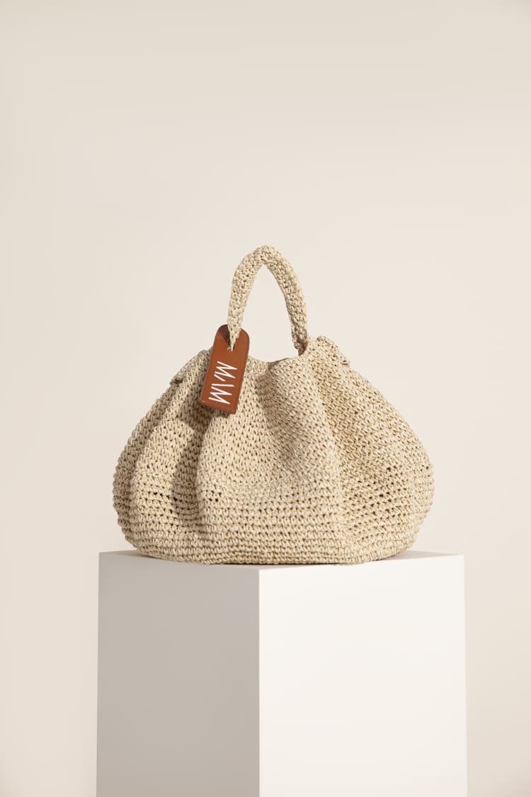 Mam Bags | Nwt Mam Raffia Handbag | Color: Brown/Cream | Size: 41x43x27cm | Pm-90774200's Closet